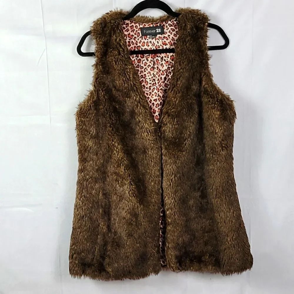 FOREVER 21.. faux fur vest..